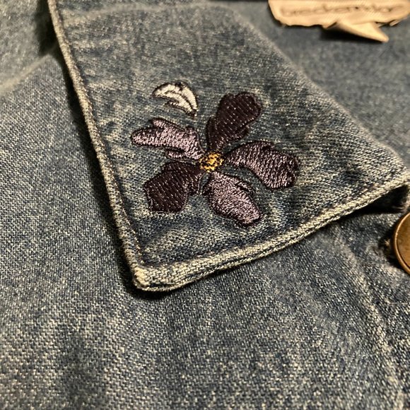 NWOT Vintage Breckenridge Denim Embroidered Long Sleeve Top Size L - Picture 10 of 15
